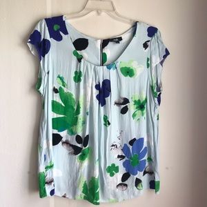 Wallis Light Blue Floral Blouse in Size 14